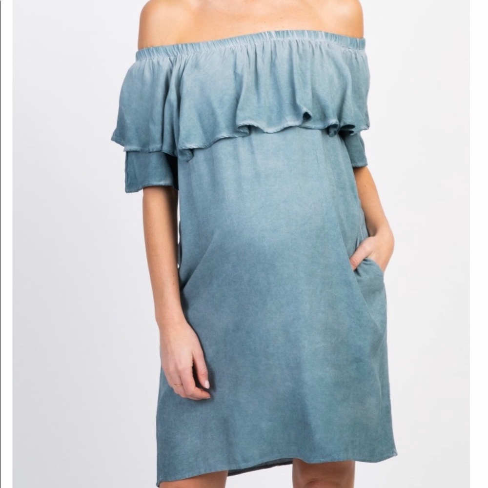 NWT Pinkblush Off The Shoulder Denim Dress